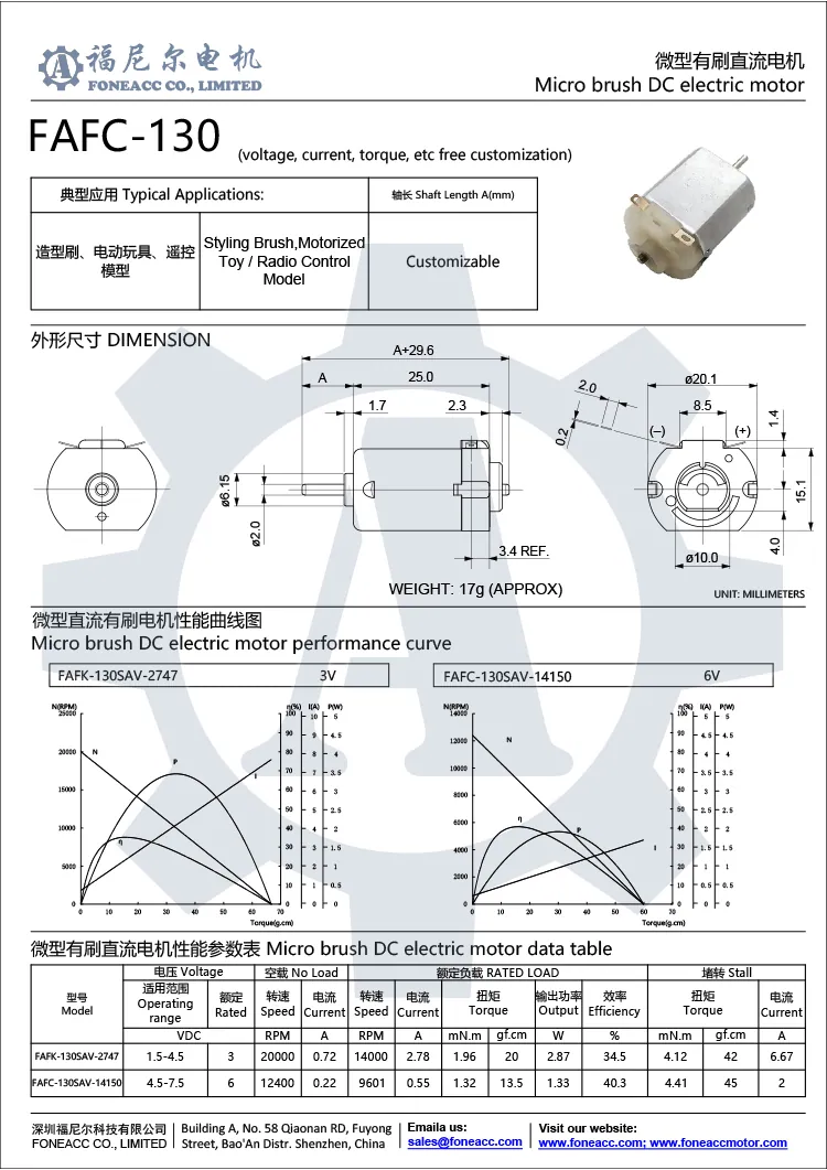 fc-130 20mmマイクロブラシDC電気モーター.webp