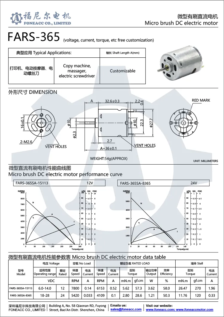 rs-365 28mmマイクロブラシDC電気モーター.webp