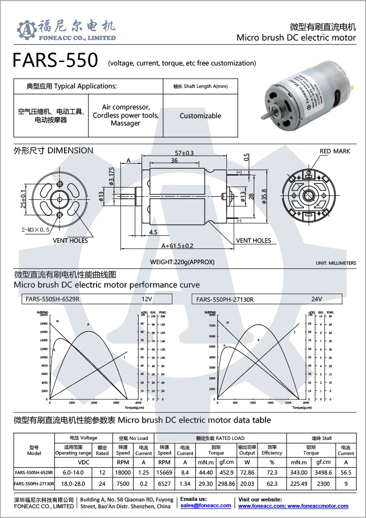 rs-550 36mmマイクロブラシDC電気モーター.webp