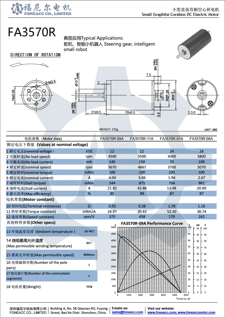 3570r35mmマイクロコアレスブラシDC電気モーター.webp