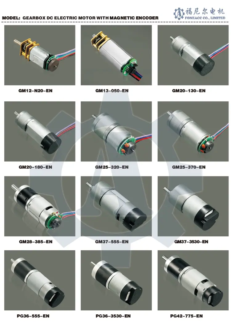 磁気encoder.webpを備えた小型ギアモーター