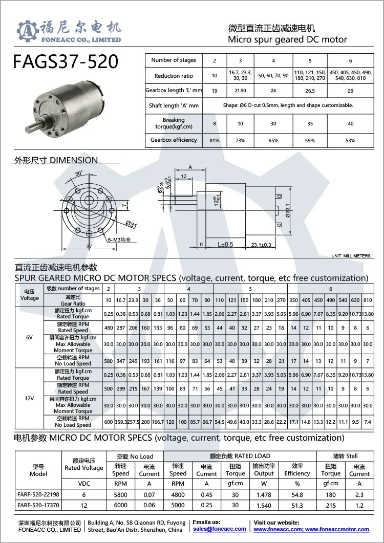 gs37-520 37mmスモールスパーギアヘッドDC電気モーター.webp